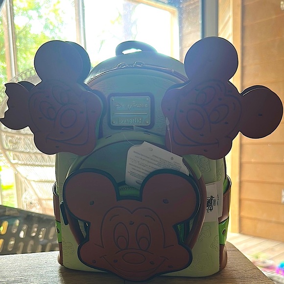 NWT Loungefly Disney Mickey Mint chocolate chip Backpack & ear bundle - Picture 1 of 6